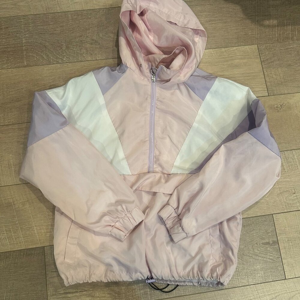 NEW LOOK SPORT WOMENS SMALL PINK WINDBREAKER JACKET